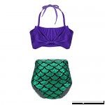 YONGHS Kids Girls Tankini Swimwear Mermaid Swimsuit Adjustable Halter Neck Tops with Scales Printed Bathing Suit  B07QBNBJXQ